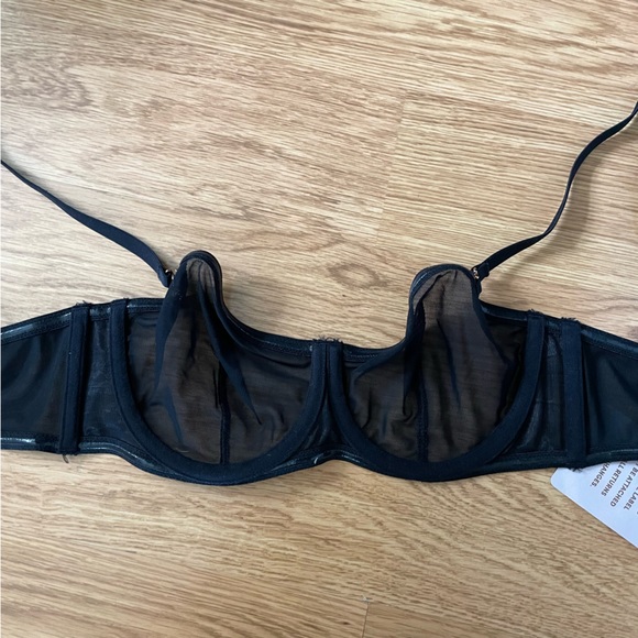 NWT Savage x Fenty Mesh Unlined Underwire Black Bra Size 34B - Picture 5 of 6